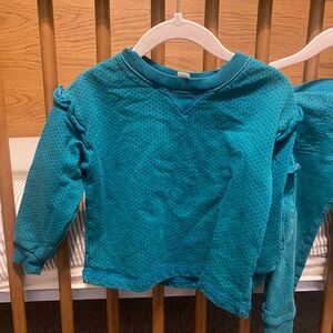 Tea Collection - Teal Kids Long Sleeve Shirt and Pant set